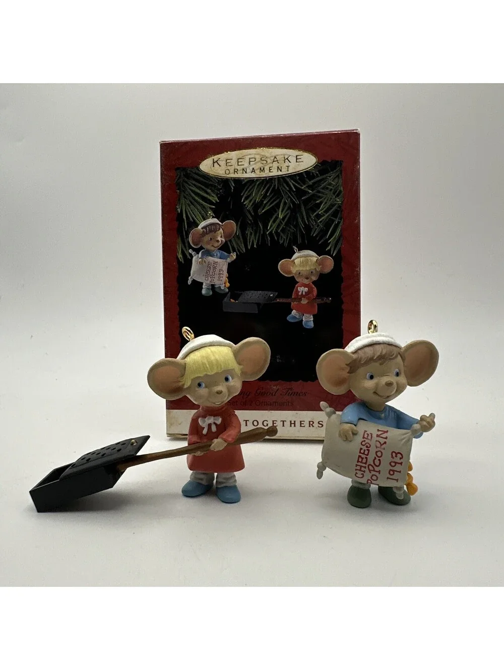 POPPING GOOD TIMES Hallmark Keepsake Christmas Ornament 1993 Mice Pop Corn